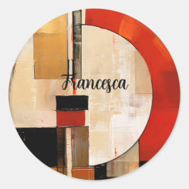 Adesivo Elegância Celestial: Exploração de Abstrato em Bei