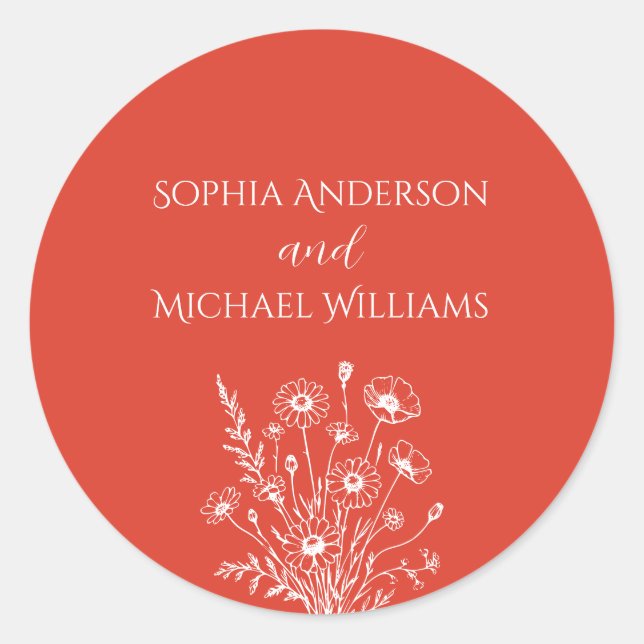 Adesivo Elegância De Flores Selvagens - Vinhetas De Casame (Frente)