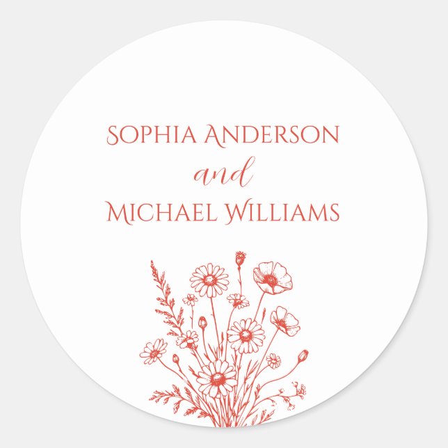 Adesivo Elegância De Flores Selvagens - Vinhetas De Casame (Frente)