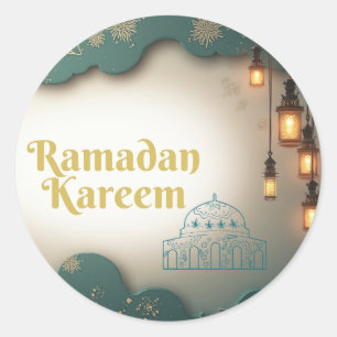 Adesivo Elegância do Ramadão Lanternas Verdes e Douradas e