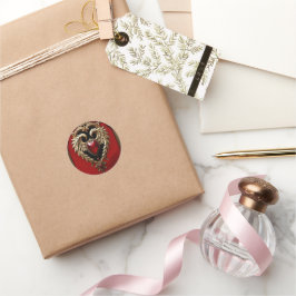 Adesivo Elegância em vermelho e ouro,