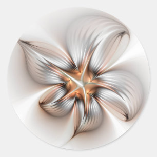 Adesivo Elegância Floral Arte Fractal Abstrata Moderna