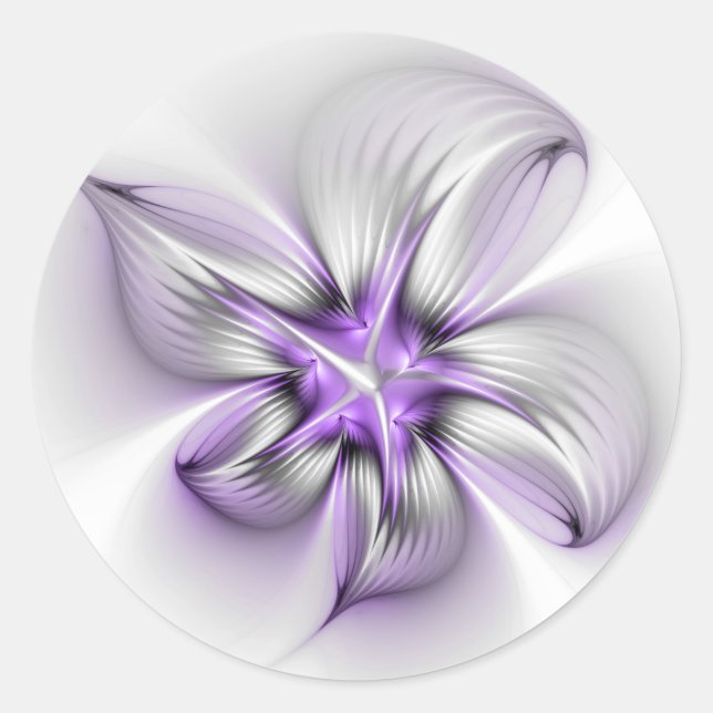 Adesivo Elegância Floral Moderna Abstrato Violet Art (Frente)