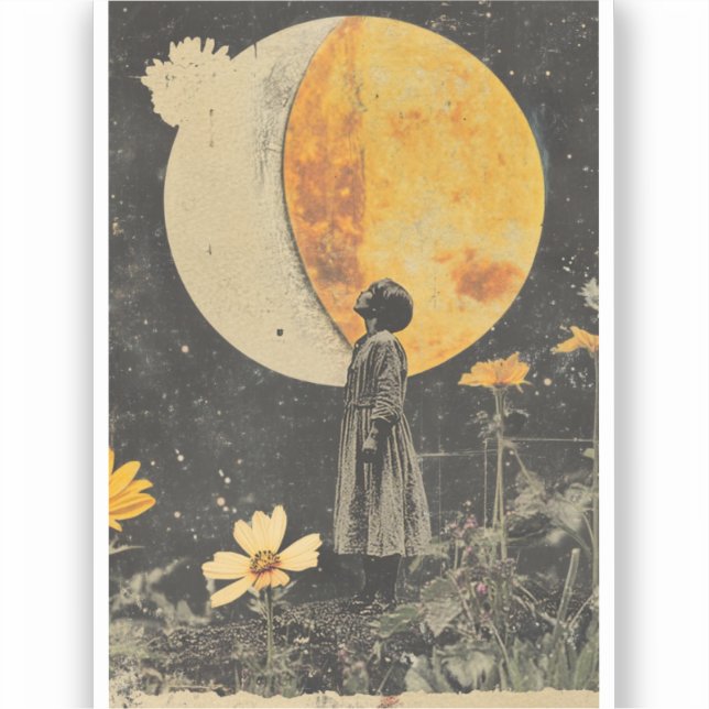 Adesivo Elegância Lua - Mulher com Lua (Frente)