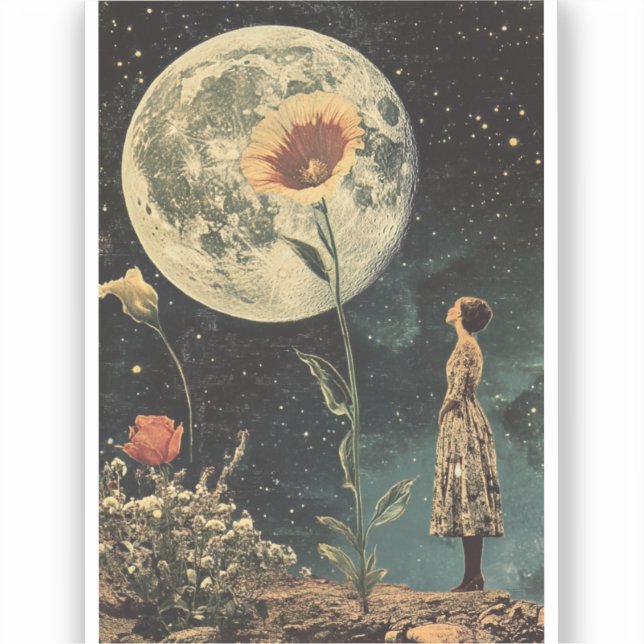 Adesivo Elegância Lua - Mulher com Lua (Frente)
