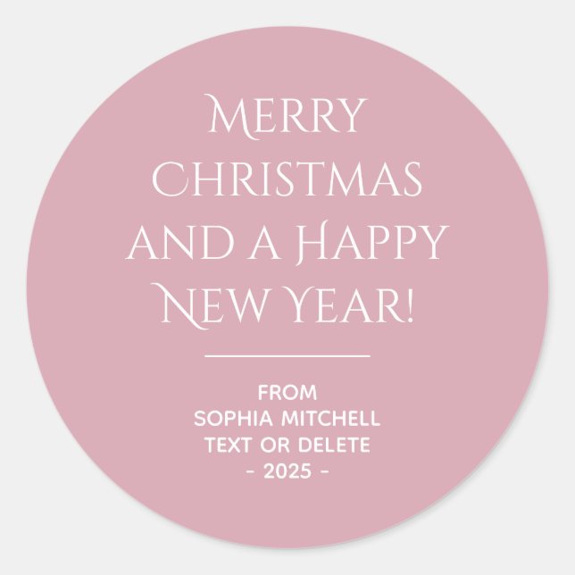 Adesivo Elegância Mudada - Vinheta de Natal Mistura Rosa (Frente)