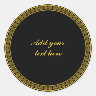 Adesivo Elegância Preto e Dourado, Personalize,