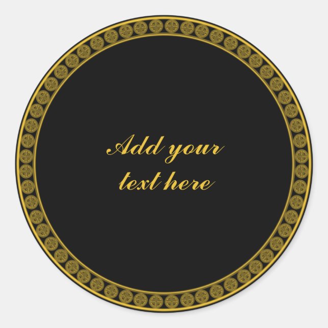Adesivo Elegância Preto e Dourado, Personalize, (Frente)