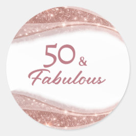 Adesivo Elegant 50 & Fabulous Rose Gold Birthday 