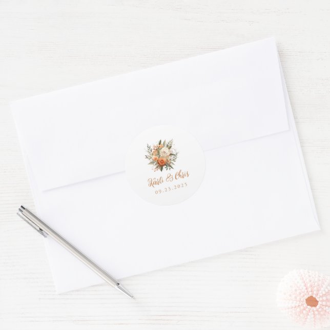 Adesivo Elegant Autumn Floral Bouquet Wedding (Envelope)