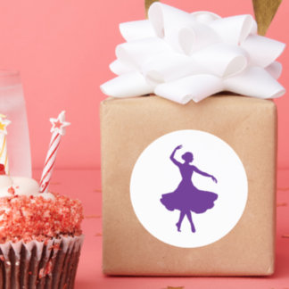 Adesivo Elegant Ballerina Silhouette Purple Ballet Dancer