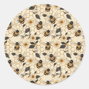 Adesivo Elegant Bee and Honeycomb Pattern
