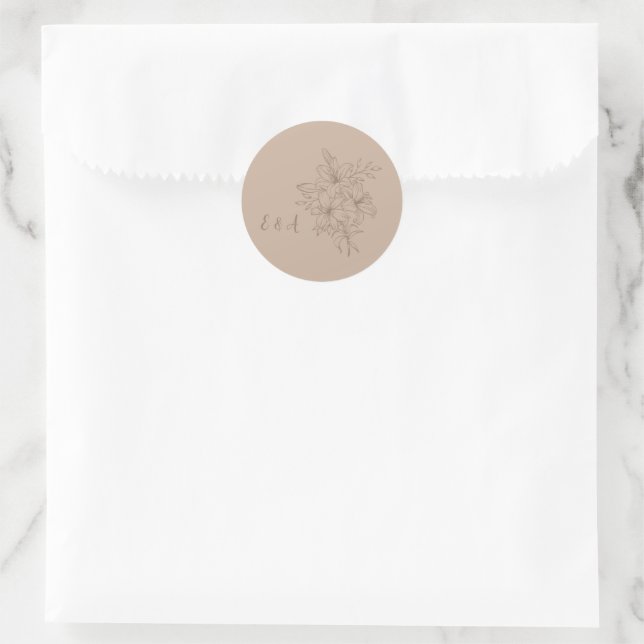 Adesivo Elegant Beige Floral Wedding (Bolsa)