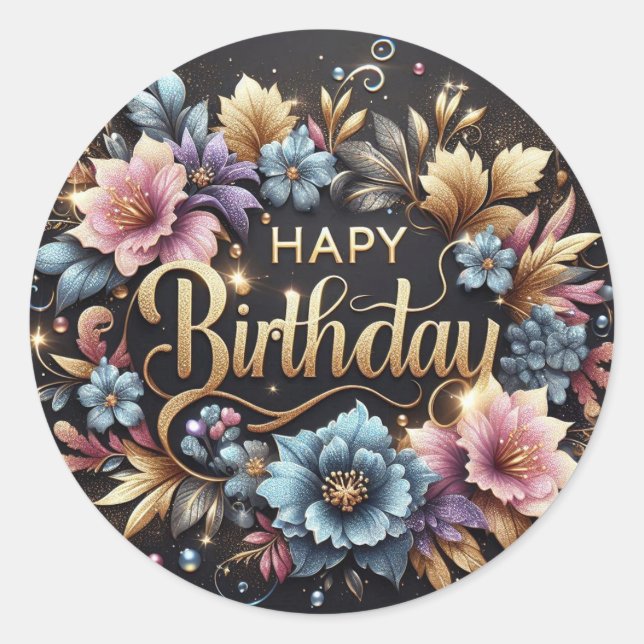 Adesivo Elegant birthday sticker  (Frente)