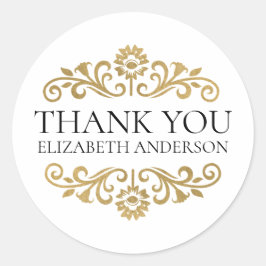 Adesivo Elegant Black Gold Thank You Sticker