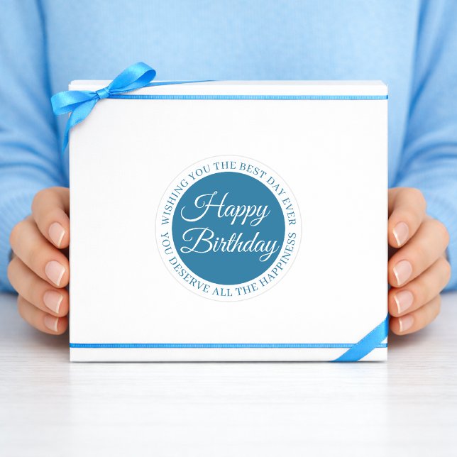 Adesivo Elegant Blue Birthday Sticker (Criador carregado)
