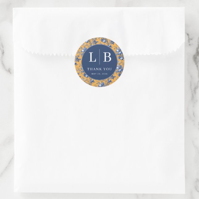 Adesivo Elegant Blue Floral Gratitude (Bolsa)