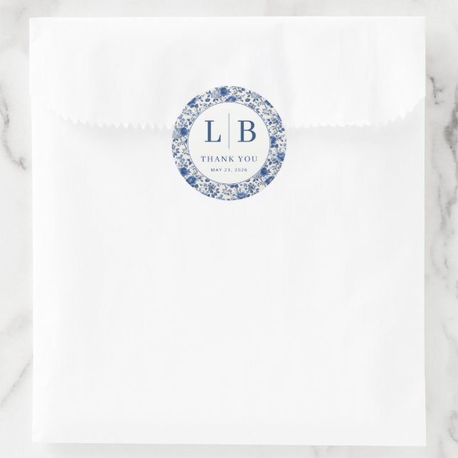 Adesivo Elegant Blue Floral Toile (Bolsa)