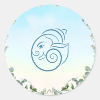 Adesivo Elegant Blue Peacock Floral Botanical Wedding