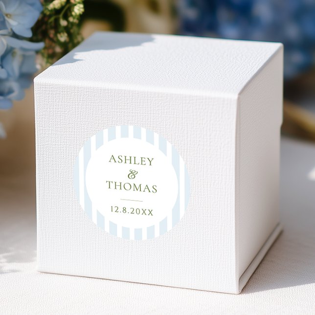 Adesivo Elegant Blue Stripes Monogram  (Criador carregado)