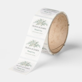 Adesivo Elegant Botanical Wedding Thank You Sticker