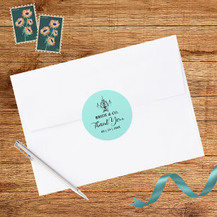 Adesivo Elegant Bride & Co. Chá de Noiva Azul Turquesa