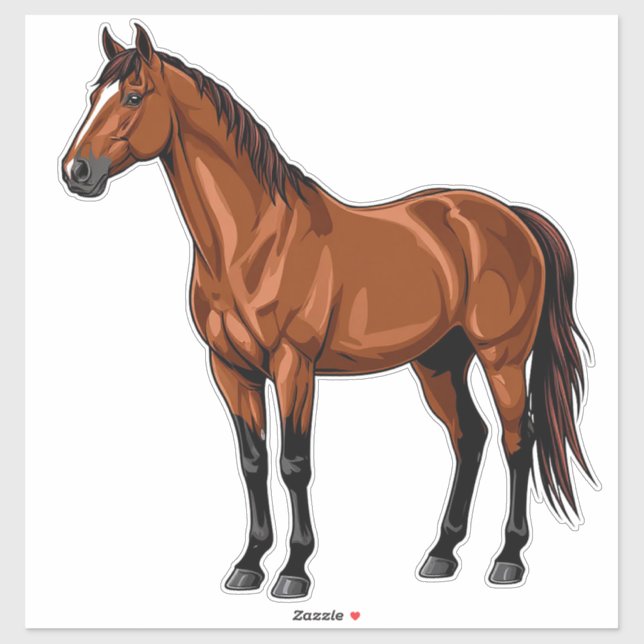 Adesivo Elegant Brown Horse (Folha)