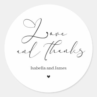 Adesivo Elegant Calligraphy Love and Thanks Wedding Thanks