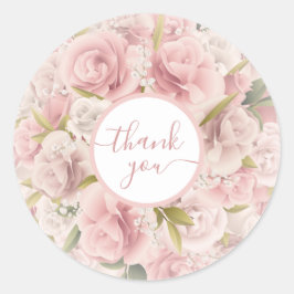 Adesivo Elegant Chic Romantic Thank You Rose Floral