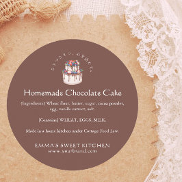 Adesivo Elegant Chocolate Berry Cake Ingredient