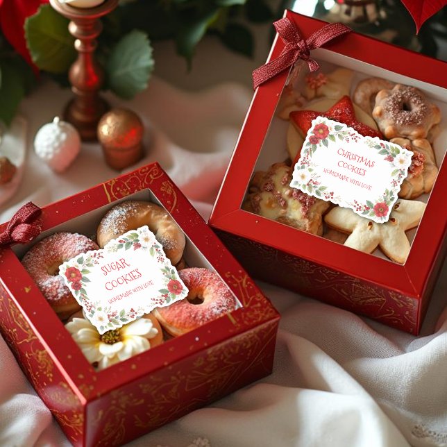 Adesivo Elegant Christmas Frame For Cookies Exchange (Charming Elegant Christmas Frame For Cookies Exchange Party Stickers.)