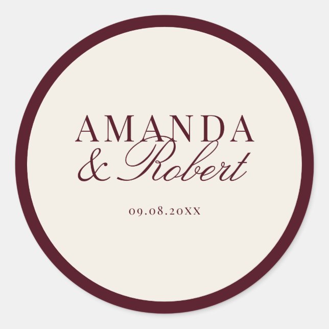 Adesivo Elegant Classy Burgundy Wedding (Frente)