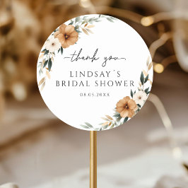 Adesivo Elegant Copper & Earthy White Bridal Shower