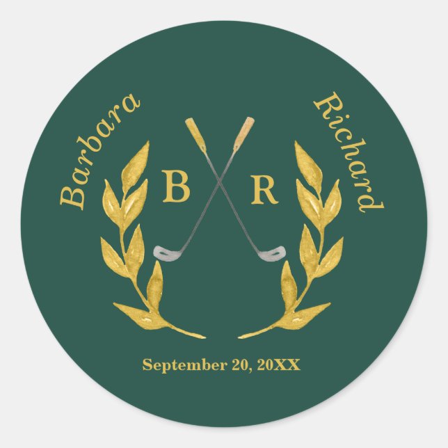 Adesivo Elegant Custom Golf Theme Wedding (Frente)