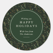 Elegant Dark Green Botanical Holiday Gift