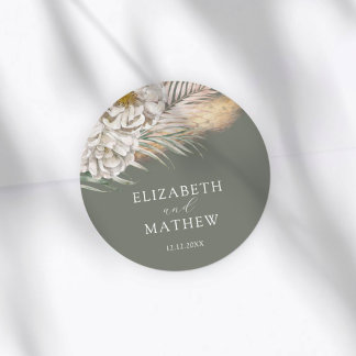 Adesivo Elegant Dark Sage Pampas Grass Wedding