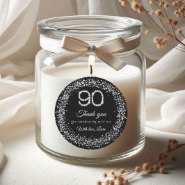 Adesivo Elegant Diamonds 90th Birthday Thank you Sticker