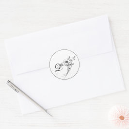 Adesivo Elegant Doodle Floral Monogram