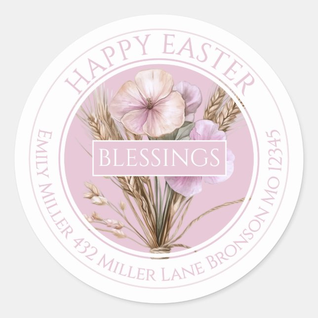 Adesivo Elegant Easter Floral Design  (Frente)