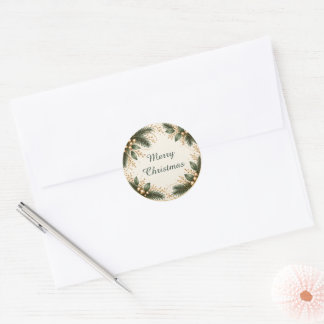 Adesivo Elegant Evergreen Gold Christmas Stickers