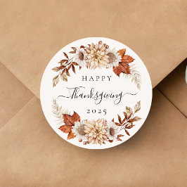 Adesivo Elegant Fall Wreath Happy Thanksgiving
