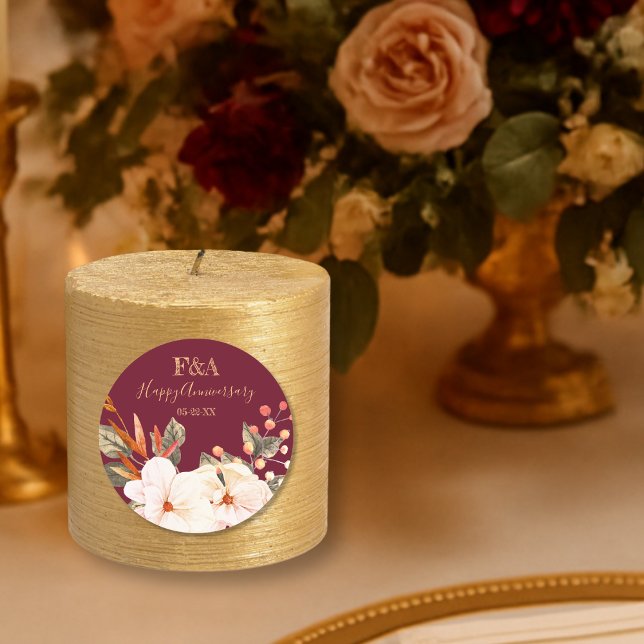 Adesivo Elegant Floral Anniversary Sticker (Criador carregado)