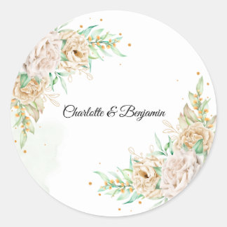 Adesivo Elegant Floral Greenery Wedding Favor Sticker