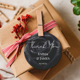 Adesivo Elegant Floral Midnight Rose Wedding Thank You