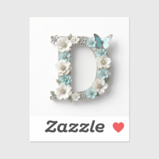 Adesivo Elegant Floral Your Monogram D Vinyl Stickers