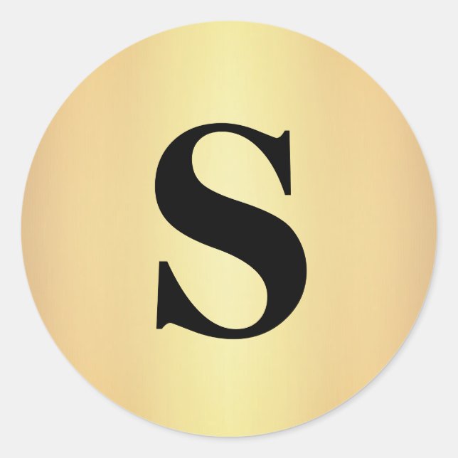 Adesivo Elegant Glitter Gold Monogram Envelope Seal (Frente)