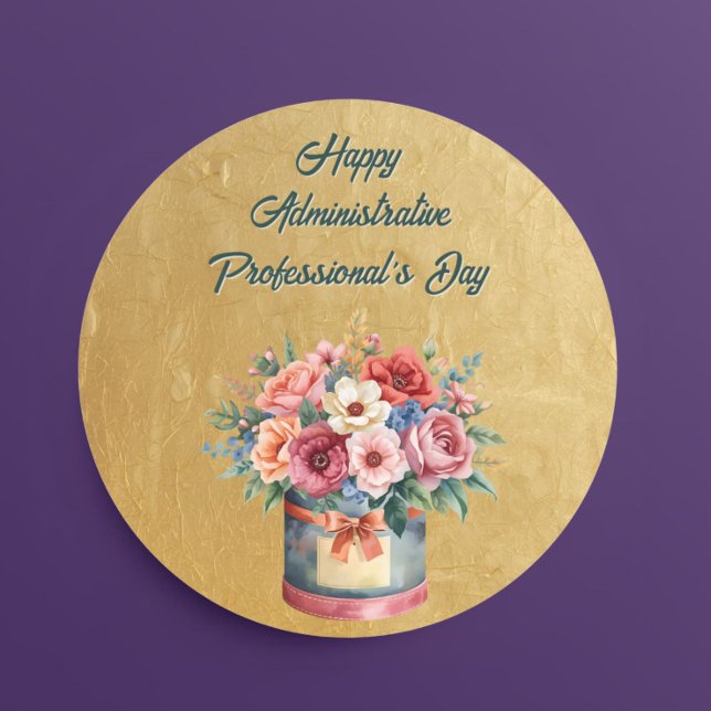 Adesivo Elegant Gold Administrative Professionals Day (Criador carregado)