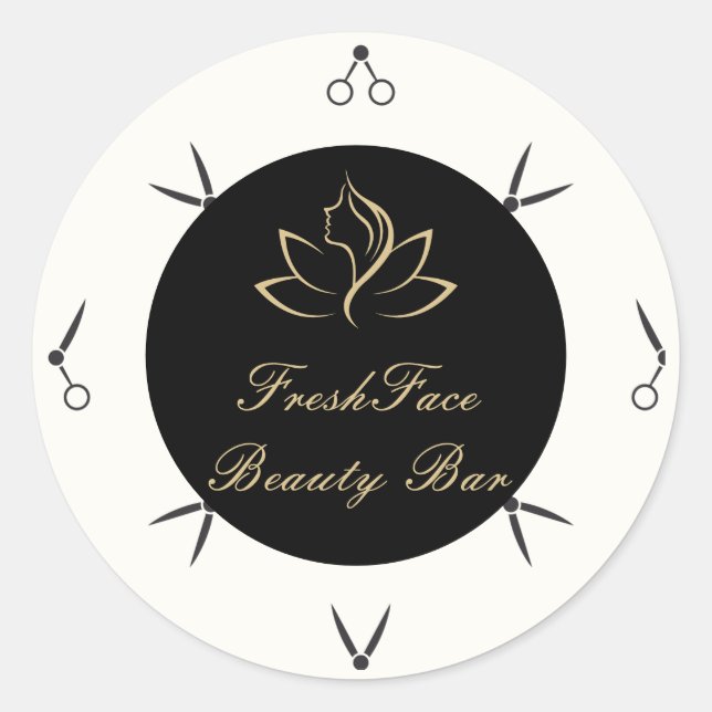 Adesivo Elegant gold and black beauty salon (Frente)