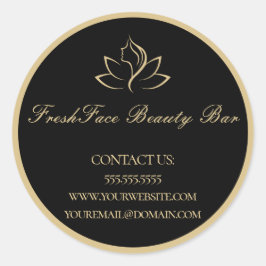 Adesivo Elegant gold and black beauty salon