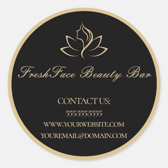 Adesivo Elegant gold and black beauty salon (Frente)